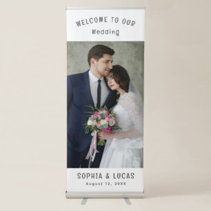 Custom Photo Wedding Welcome Retractable Banner