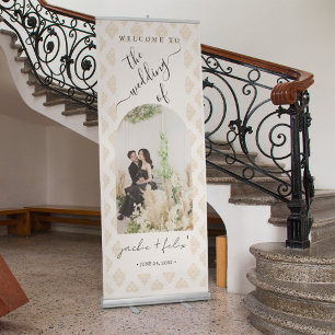 Custom Photo Wedding Welcome Retractable Banner