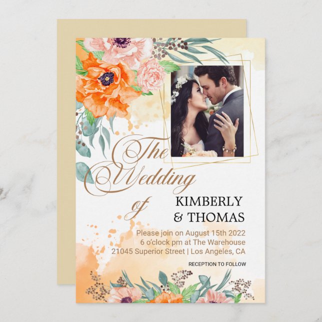 Custom Photo Welcome Wedding Invitations (Front/Back)
