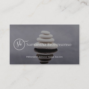 Custom photo wellness coach zen stones business card