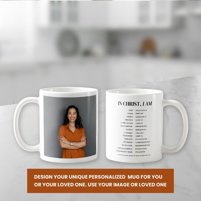 Custom Photo Who I am in Christ Christian Tea  Coffee Mug (Creator Uploaded)