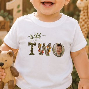 Custom Photo Wild and TWO Baby 2nd Birthday Shirt