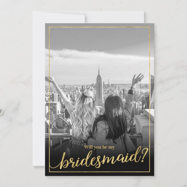 Custom Photo Will You Be My Bridesmaid Invitation (Front)