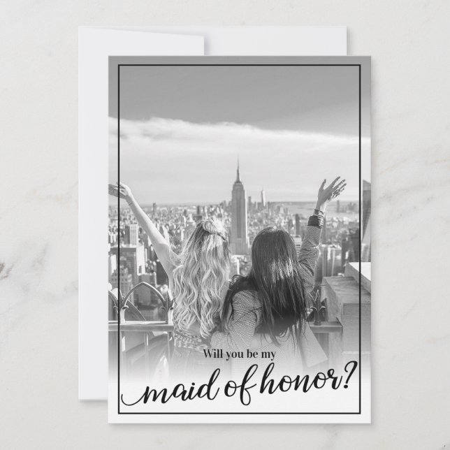 Custom Photo Will You Be My Maid of Honour Invitation (Front)