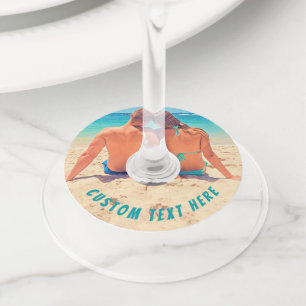 Custom Photo Wine Glass Tags Your Photos and Text