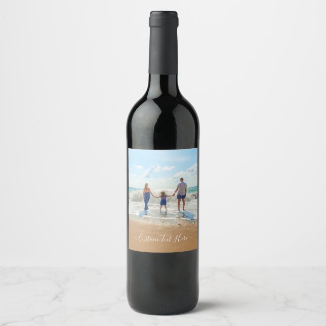 Custom Photo Wine Label with Your Photos and Text (Front)