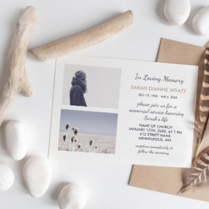 Custom Photo Winter Memorial Service Invitation
