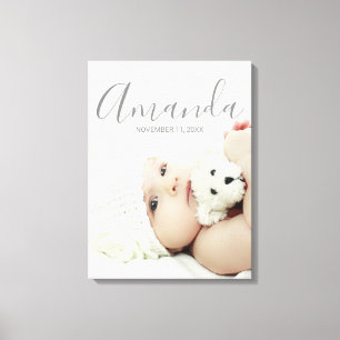 Custom Photo with Custom Name and Text Canvas Print