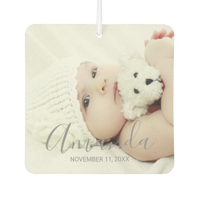 Custom Photo with Custom Name and Text Car Air Freshener (Front)