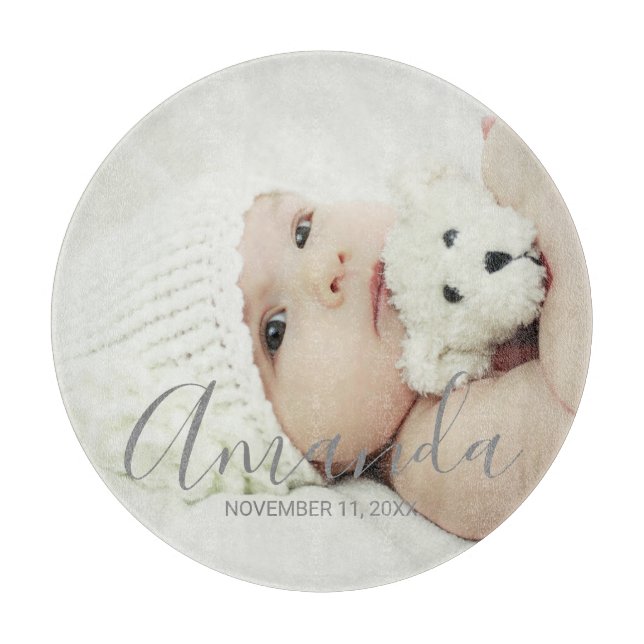 Custom Photo with Custom Name and Text Cutting Board (Front)