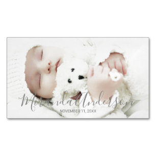 Custom Photo with Custom Name and Text Magnetic Business Card