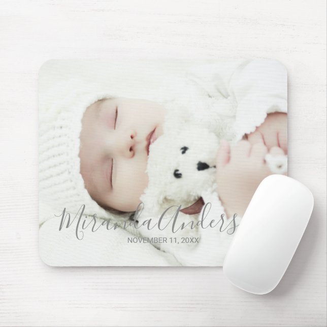 Custom Photo with Custom Name and Text Mouse Mat (With Mouse)