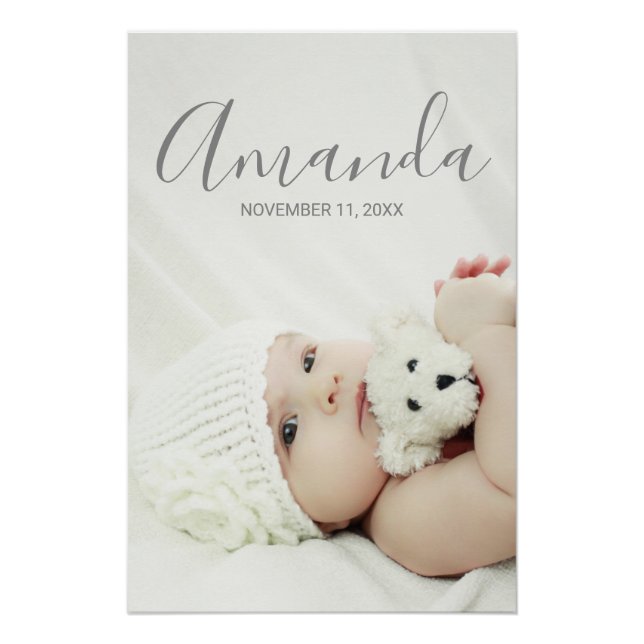 Custom Photo with Custom Name and Text Poster (Front)