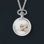 Custom Photo with Custom Name Watch<br><div class="desc">Create a personalised photo gift with your own photo, from your beloved family photo to your adorable pet photo, to make your design unique. This design features custom photo with custom name in modern script font style. Perfect as holiday gift for family, gift for newlyweds, family reunion favours and gift...</div>
