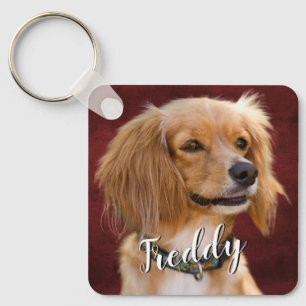 Custom Photo With Dog Quote 2 sided Key Ring