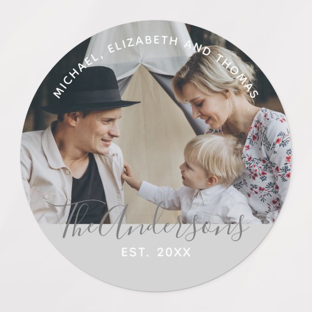 Custom photo with family name and established year (Design 1)