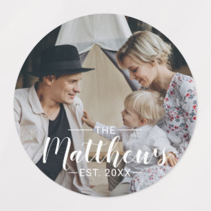 Custom photo with family name and established year