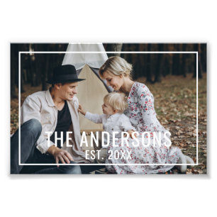 Custom photo with family name and established year