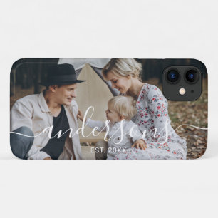 Custom photo with family name and established year iPhone 11 case