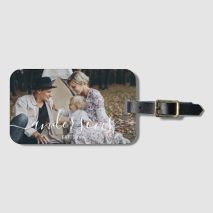 Custom photo with family name and established year luggage tag