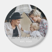 Custom photo with family name and established year