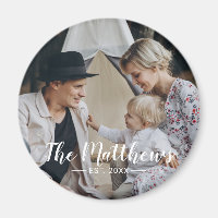 Custom photo with family name and established year