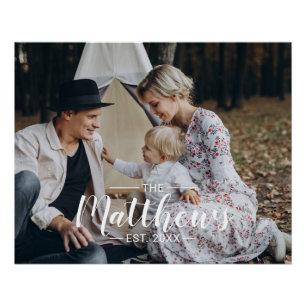 Custom photo with family name and established year poster