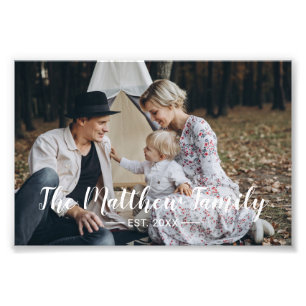 Custom photo with family name and established year print