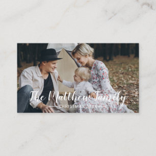 Custom photo with family name holiday card