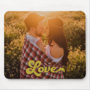 Custom Photo with Gold Love Mouse Mat