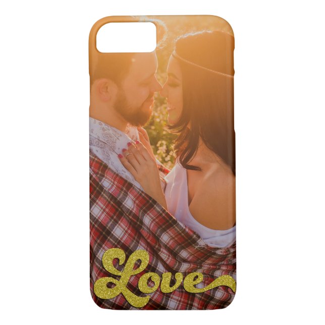 Custom Photo with Gold Love Overlay Case-Mate iPhone Case (Back)