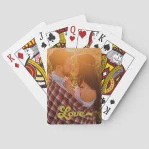 Custom Photo with Gold Love Playing Cards