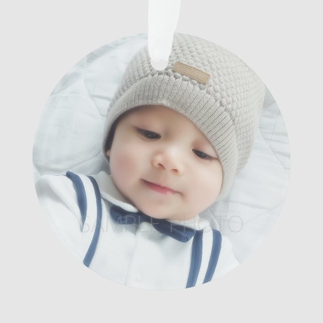 Custom Photo with Monogram and Name Ornament (Front)