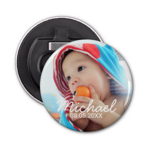 Custom Photo with Name and Date Bottle Opener