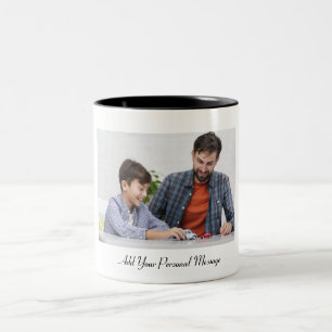 Custom Photo With Personalised Text Two-Tone Coffee Mug
