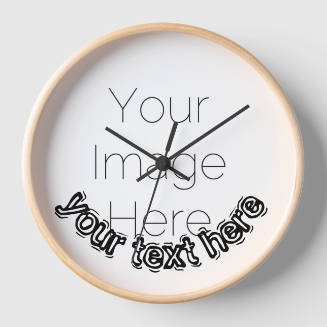 Custom Photo with Personalized text  Clock (Front)