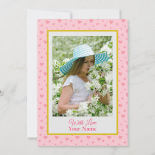 Custom Photo With Pink Love Hearts
