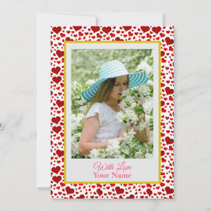 Custom Photo With Pink Love Hearts
