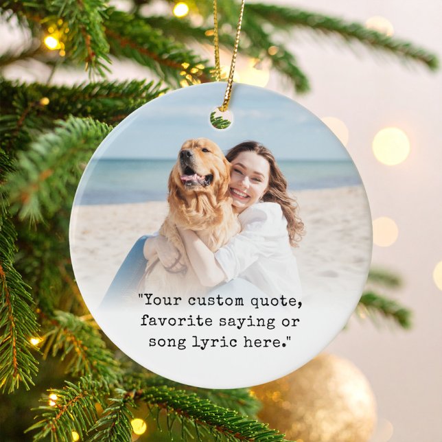 Custom Photo With Quote Ceramic Tree Decoration (Creator Uploaded)