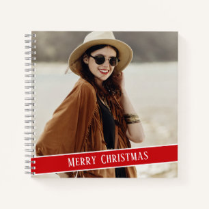Custom photo with simple monogram notebook