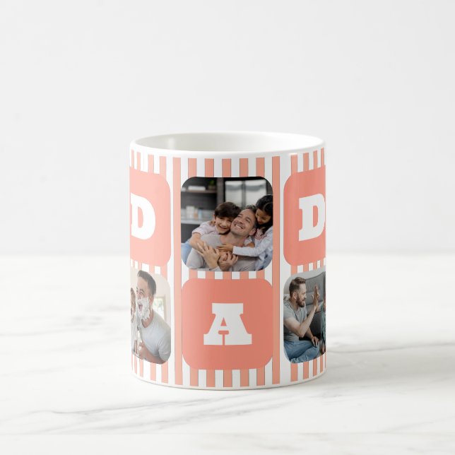 Custom Photo with Stripes pattern Mug for Dad  (Center)