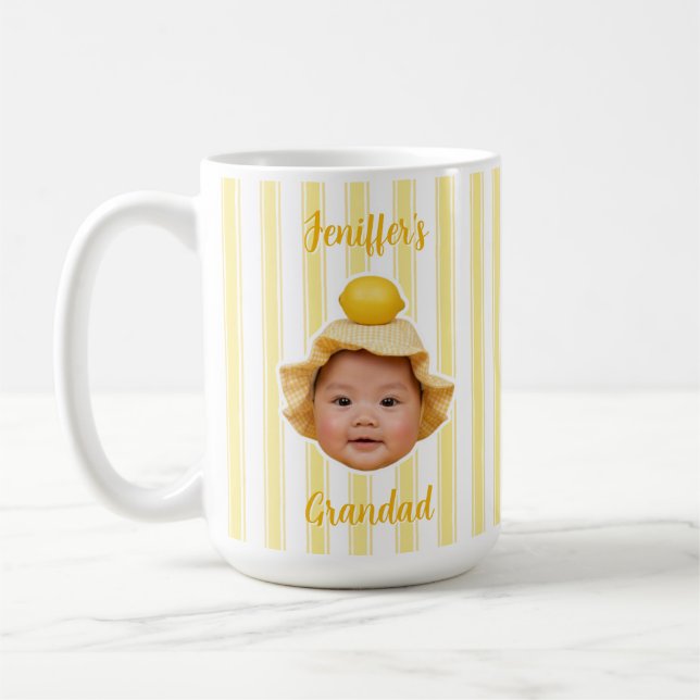 Custom Photo With Stripes Pattern Mug For Dad (Left)