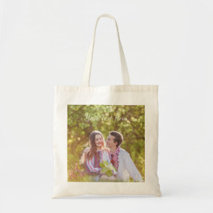 Custom Photo with Text Personalised Design Gift Tote Bag