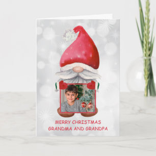 Custom Photo With Watercolor Gnome Card