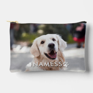 Custom Photo With Your Pet Dog Name Picture On Accessory Pouch