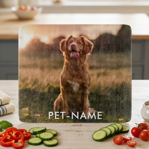 Custom Photo With Your Pet Dog Name Picture On Cutting Board