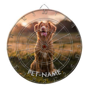 Custom Photo With Your Pet Dog Name Picture On Dartboard