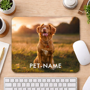 Custom Photo With Your Pet Dog Name Picture On Mouse Mat