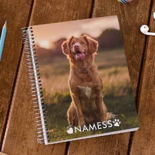 Custom Photo With Your Pet Dog Name Picture On Notebook