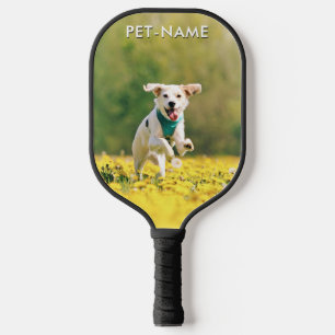 Custom Photo With Your Pet Dog Name Picture On Pickleball Paddle